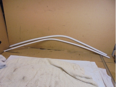 Porsche 924 / 944 Gutter Trims 477853706 / 477853705 in White 924/944 Up Strs Isle 1 End wall